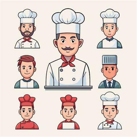 Chef Cartoon Icons And Illustrations Cute And Professional Chef