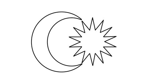 Hitam Putih Bulan Bintang Bendera Malaysia Bendera Malaysia Jalur Riset