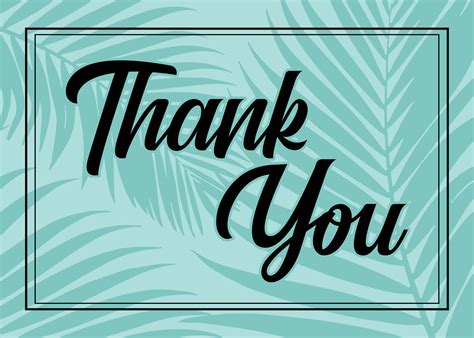 Tropical Thank You Card Template 14373854 Vector Art At Vecteezy