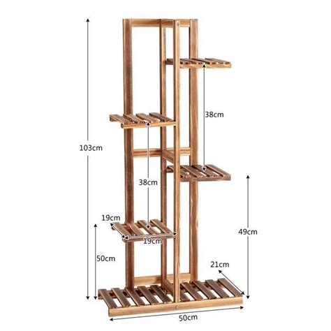 Costway Tag Re Echelle En Bois Pour Plantes De Niveaux X X