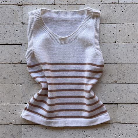 Cropped Regata Modal Listra Off E Nude Dondoca Moda Feminina