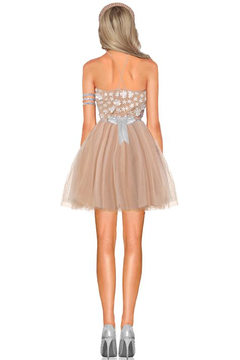 Mini Rochie Aria Dantela Tul Nude I Alba Lorreti