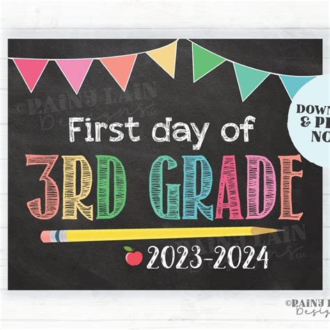 3rd Grade Sign Etsy