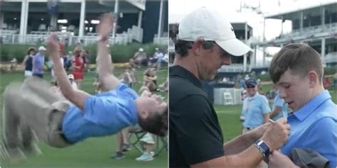 Players 2023: Enthusiastic fan does backflip for Rory McIlroy autograph ...