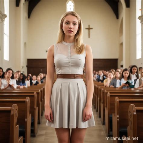 Elegant Blonde Adventist Woman Preaching In Church MUSE AI