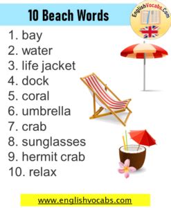 Beach Words Archives English Vocabs