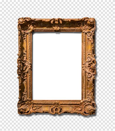 Белая золотая рама изолирована на прозрачном фоне Вертикальная ...