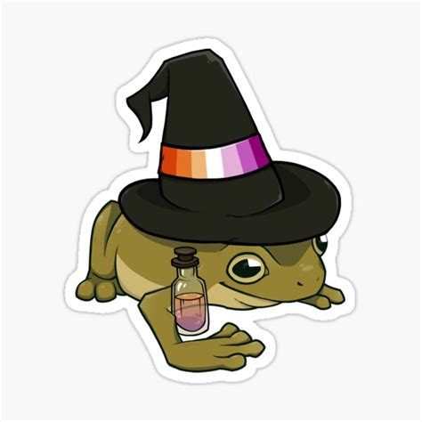 Lesbian Pride Witch Frog Sticker For Sale By Saltuurn Redbubble