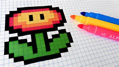 Handmade Pixel Art How To Draw Fire Flower Pixelart Dibujos En | Sexiz Pix