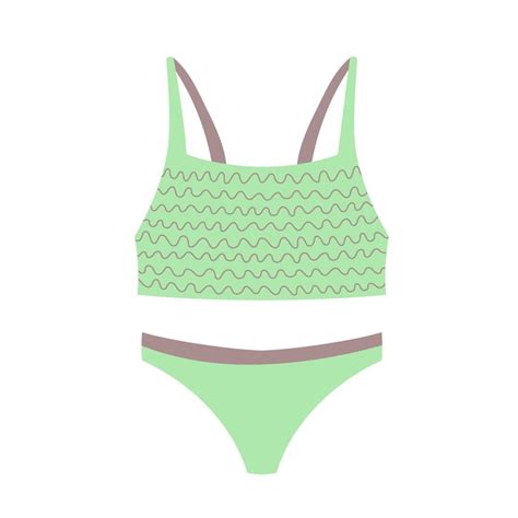 Premium Vector Mordern Bikini Light Green Swimwear Swimsuit Bra Summer Beach Swimpool Concept