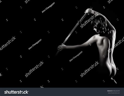 Sexy Nude Woman Sword On Dark Stock Photo Shutterstock