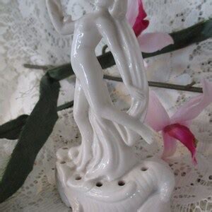 Antique Flower Frog Nude Nymph Figurine Standing On A Etsy