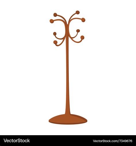 Wooden Coat Rack Cartoon Icon Royalty Free Vector Image