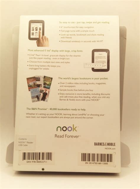 Barnes Noble Nook Simple Touch Ebook Reader Bnrv Read