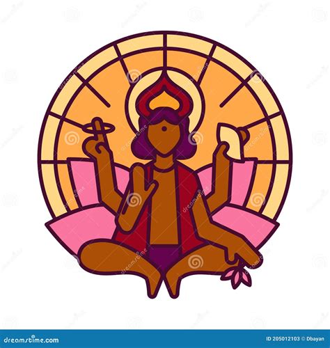 Surya God Symbol Of Pongal Isolated Web Icon Stock Vector