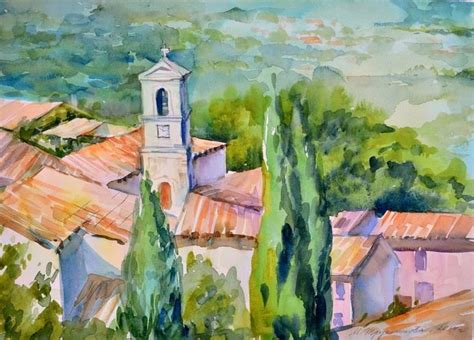 Прованс, акварель, пейзаж