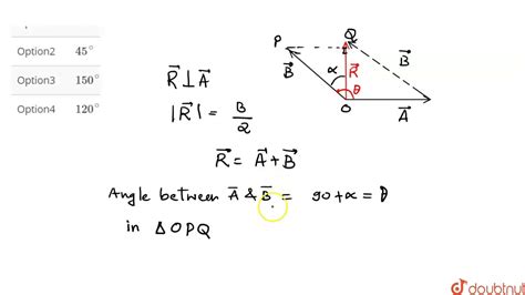 If Resultant Of A And B Is Perpendicular To A Cetduo