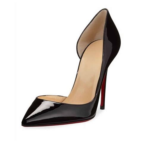 Replica Christian Louboutin Iriza Patent Open Side Red Sole Pump Black