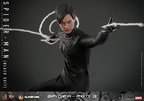 Hot Toys MMS Spider Man Th Scale Spider Man Black Suit Collectible Figure Ship