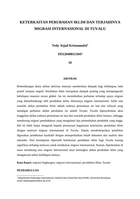 PDF KETERKAITAN PERUBAHAN IKLIM DAN TERJADINYA MIGRASI INTERNASIONAL