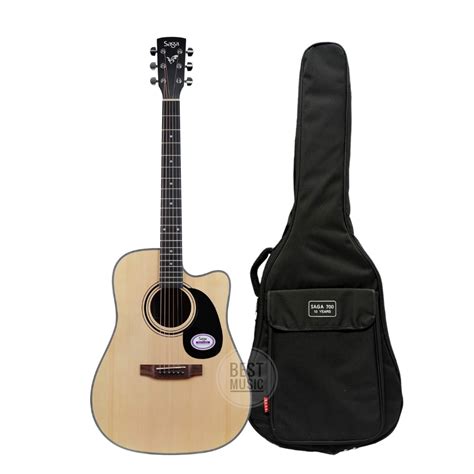 Saga Sf C Dreadnought Cutaway Acoustic Guitar With Bag