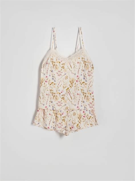 Komplet dvodelne pidžame od viskoze boja nude RESERVED Y X