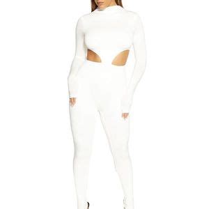 Naked Wardrobe Pants Jumpsuits Naked Wardrobe All Body Cutout Jumpsuit In White Poshmark