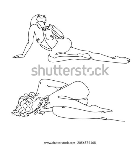 Sketch Nude Woman Lying Naked Woman Stock Vector Royalty Free Shutterstock