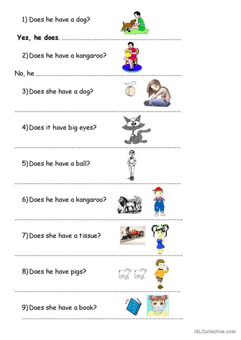 Does Doesn T English Esl Worksheets Pdf Doc