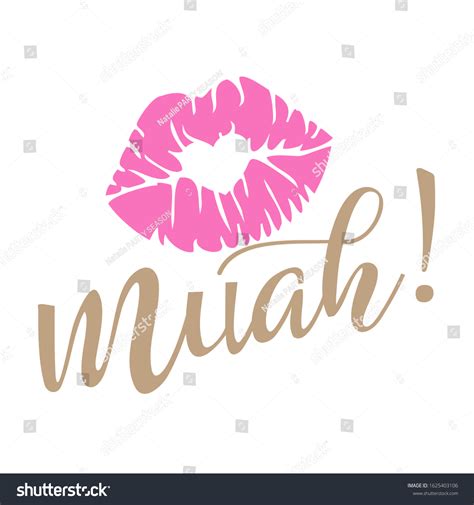 Muah Kiss Summer Clipart Vector Files Immagine Vettoriale Stock