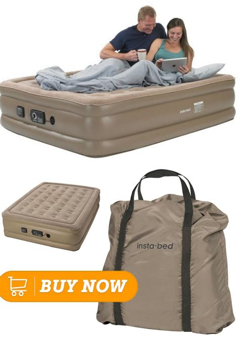 Insta Bed Raised Air Mattress With Never Flat Pump Queen