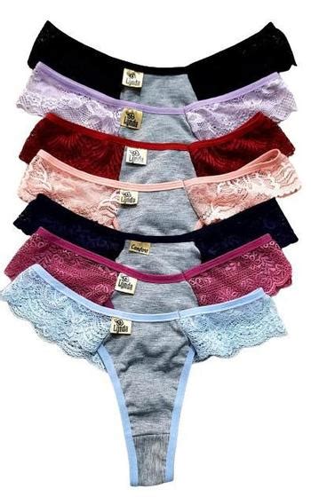Kit Calcinhas Fio Dental Algod O Feminina Rendada Lingerie Sexy Revenda Calcinha Atacado
