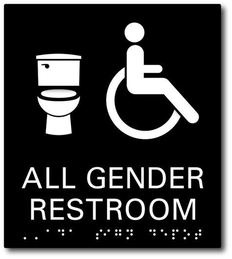 All Gender Restroom Signs with Toilet and Wheelchair Symbols | Gender ...