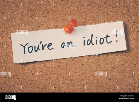 Youre An Idiot Stock Photo Alamy