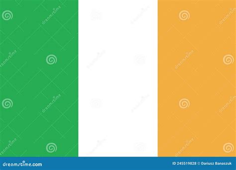 Green And White Orange Flag Of Ireland Stock Illustration