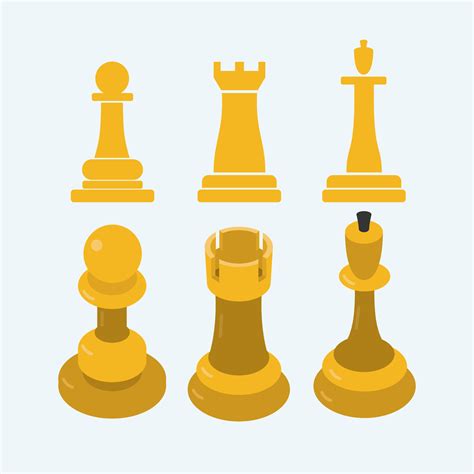 Chess Piece 2d And 3d Icon Set 696214 Vector Art At Vecteezy