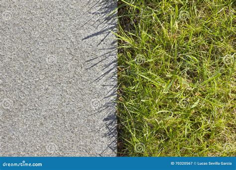 Half Grass Half Concrete Stock Image Image Of Nature 70320567