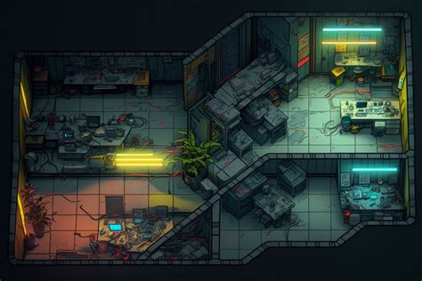 Cyberpunk Battlemap Cyberpunk Basement Doppelgänger Publishing