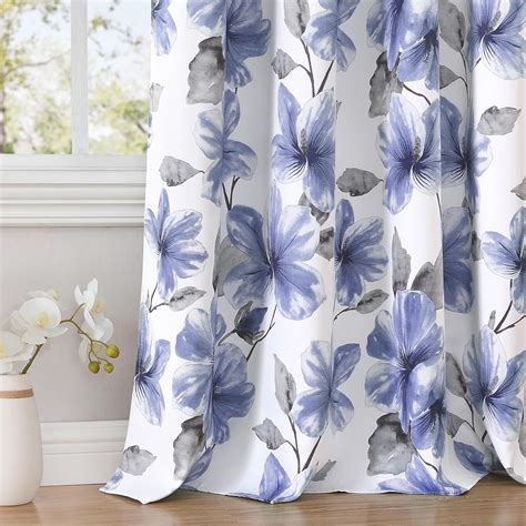 Amazon Homeideas Floral Blackout Curtains Inch Length