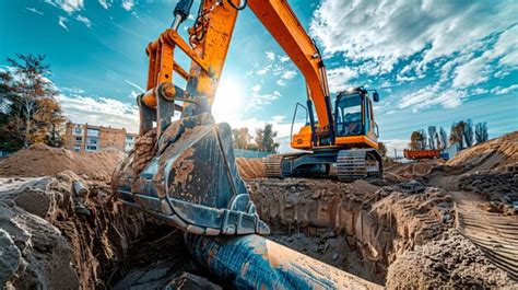 Excavator digs piles | Premium AI-generated image