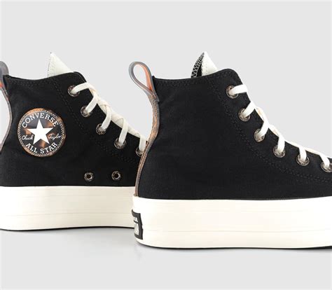 Converse All Star Lift Hi Platform Trainers Black Egret Tawny Owl