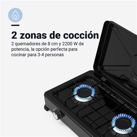 Hornillo De Gas Portátil 2 Fuegos Lava Adventure 6002b Mi Factory