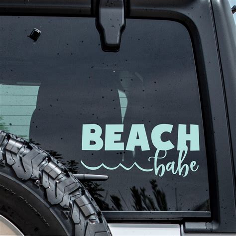 Beach Babe Decal Beach Vinyl Decal Beachy Decal Laptop Decal Car Decal Glitter Decal Opal