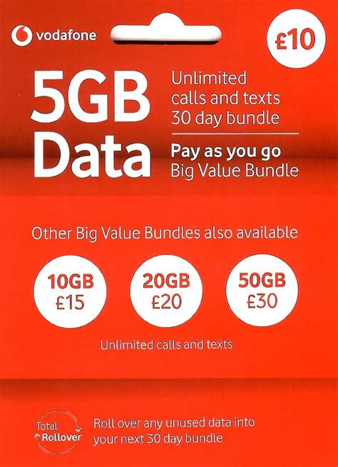 300GB Data Vodafone Pay As You Go 5G SIM Card Fit All, 57% OFF