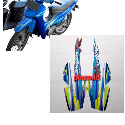 Jual Striping Stiker Lis Body Motor Suzuki Shogun R Biru