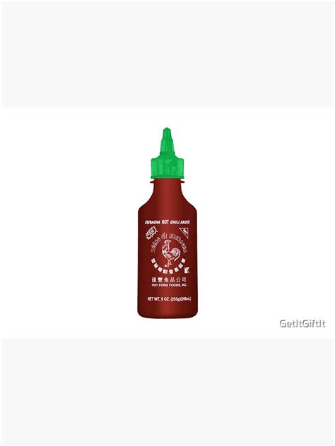 Sriracha Hot Sauce Bottle Water Bottle By GetItGiftIt Redbubble