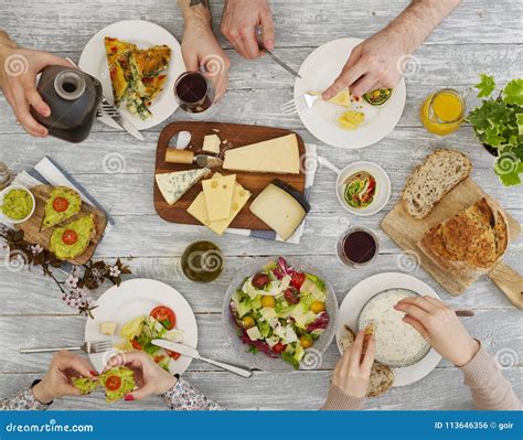 Dinner Table From Above Stock Photo Image Of Eating 113646356