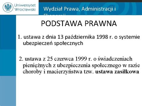 Wydzia Prawa Administracji I Ekonomii Ubezpieczenie Chorobowe Polski