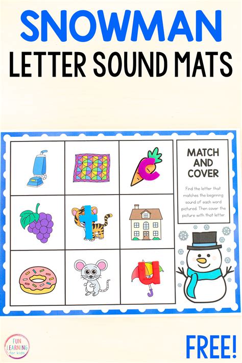 Free Printable Snowman Beginning Sounds Mats
