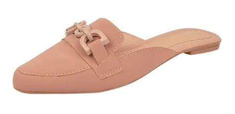 Sapatilha Mule Silvia Bertuccio Bico Fino Nude MercadoLivre